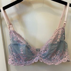Wacoal Underwire Lace Bra Blue and Pink